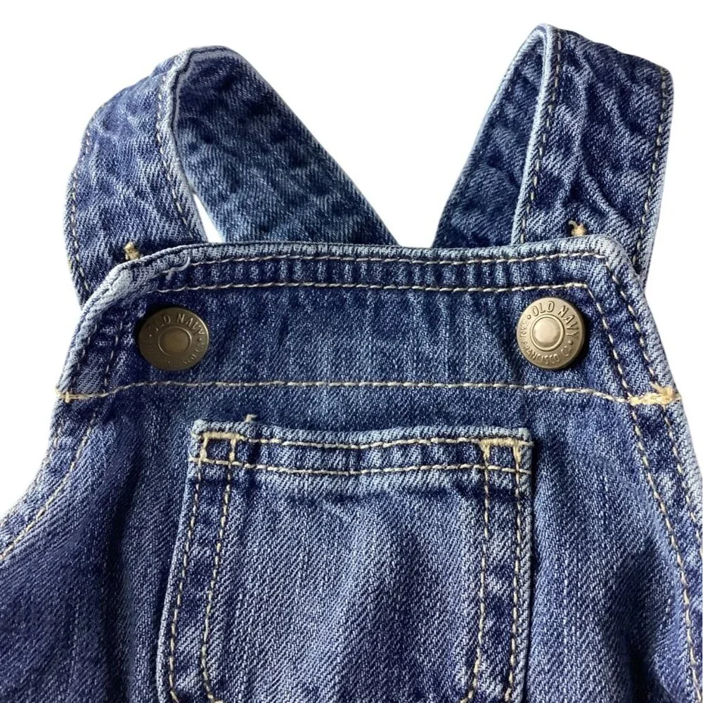 Old Navy Denim Overall Dress‎ Girls 3-6 Months Adjustable Straps Blue Sleeveless